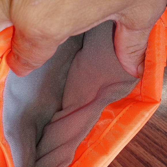 Lug Neon Orange Dory Mini Quilted Tote Bag with Short Handles, EUC, 11"x7"x4" - Picture 5 of 6